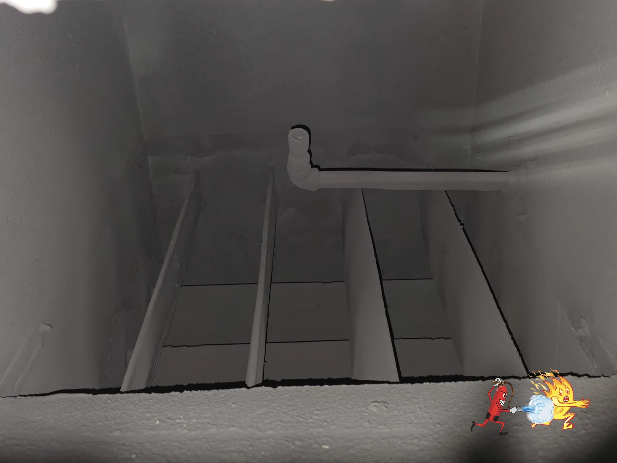 Detection components installed in the paint booth