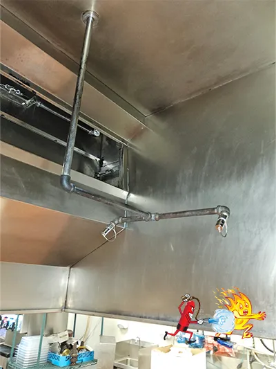 Commercial kitchen fire suppression system